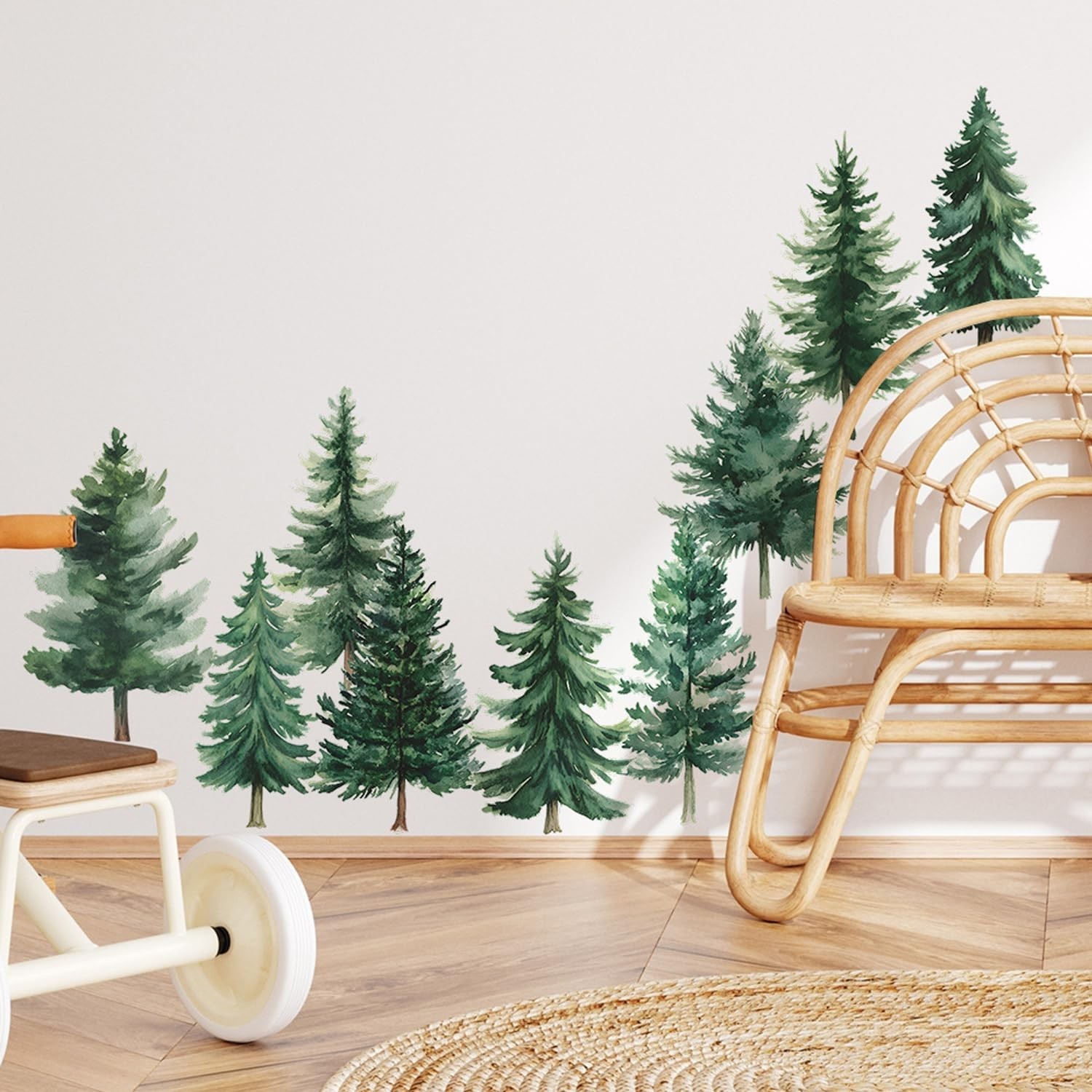 Large Woodland Nursery Decor Watercolor Pine Tree Wall Stickers Nursery Wall …