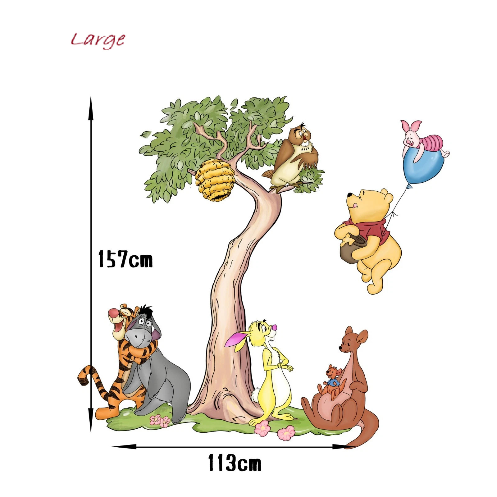 Winnie the Pooh With Friends Wall Decal Wall Sticker Kids Room Piglet Tiger Tree