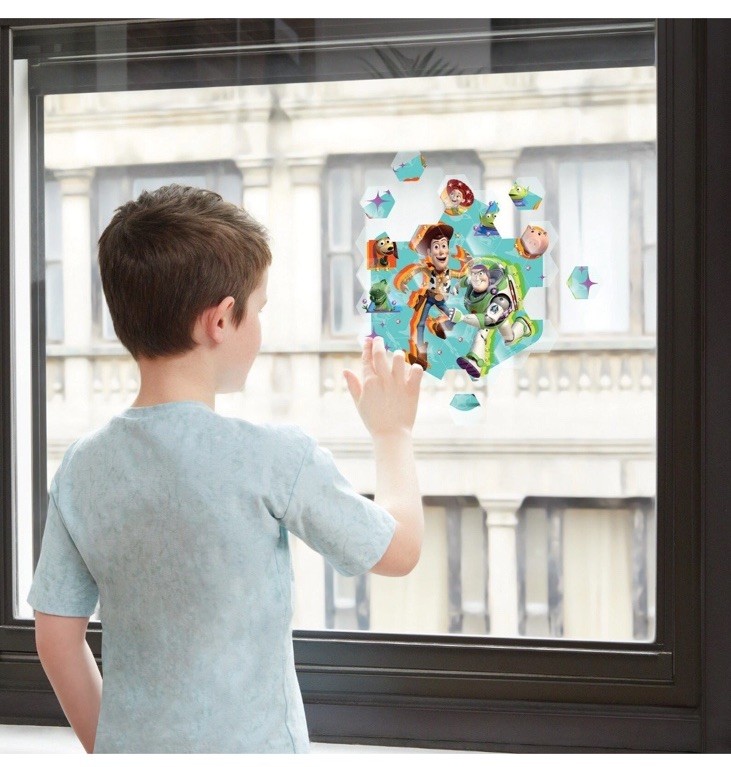 Disney: Window Art Mosaic – Toy Story – 41 pcs, Reusable Window Puzzle Clings
