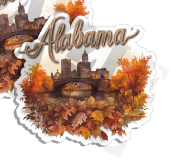 Alabama sticker vinyl decal state novelty laptop mug car 2 PACK Made in the USA