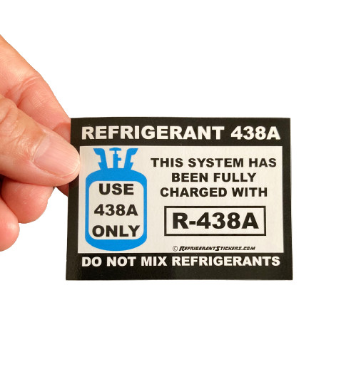 Refrigerant Retrofit Stickers X10- Properly Label Unit After Converting to R438A
