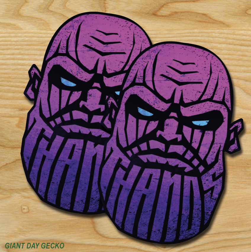 (2) Thanos Head car Laptop Wall Sticker Decal Avengers End game Villain USA