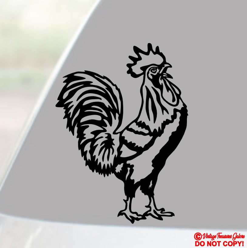 ROOSTER Vinyl Decal Sticker Car Window Wall Bumper Farm Animal Chicken Bird Cock
