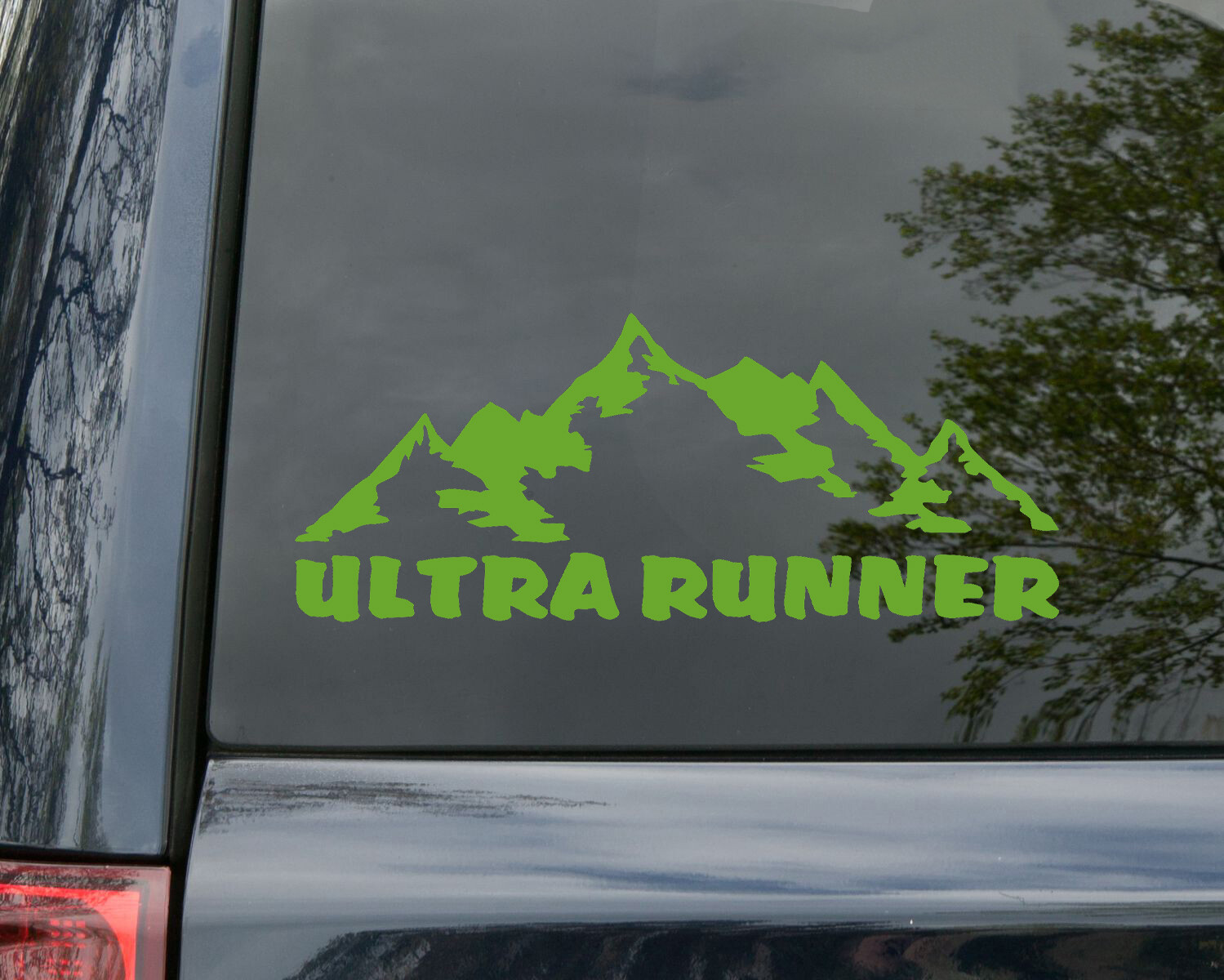 Ultra Runner Mountain Vinyl Decal V2 – Trail Running Sticker 5" to 20" Wide