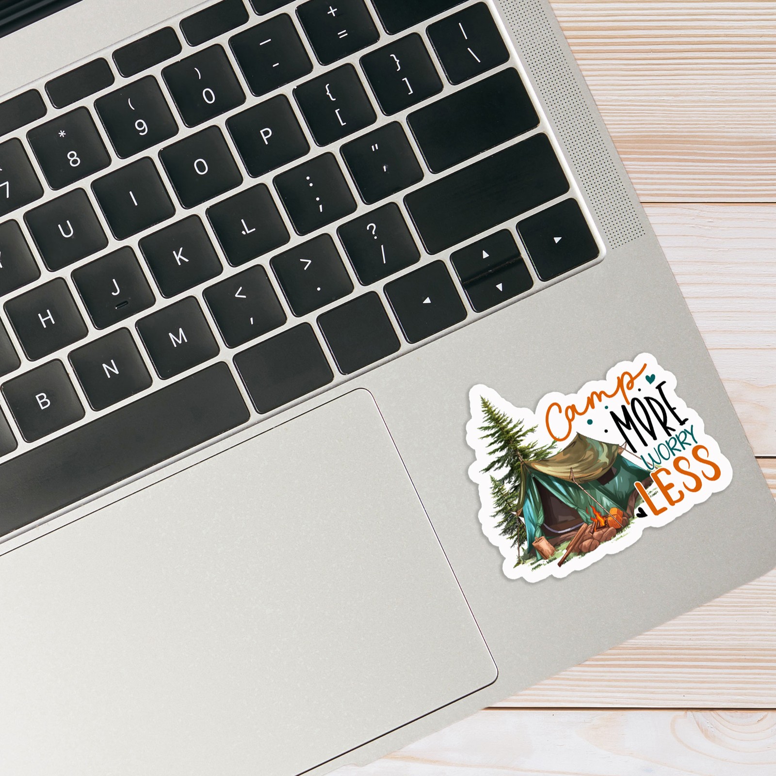 Camp More Worry Less – Vinyl Decal Sticker – Car Window Laptop – #977