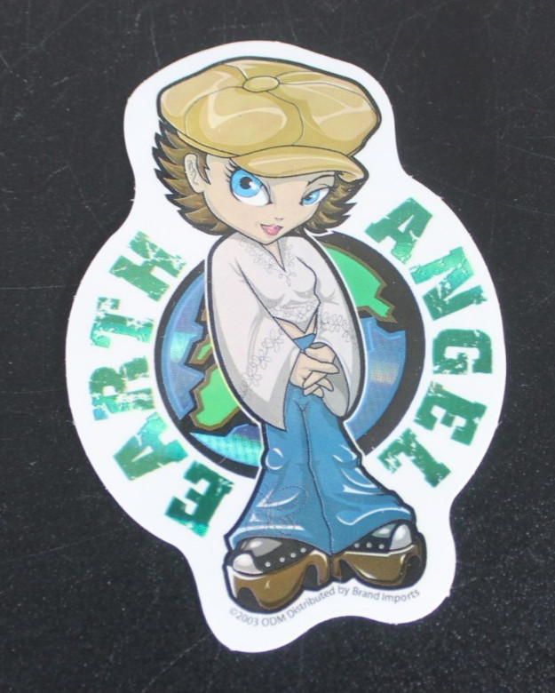 Earth Angel 2003 Y2K ODM Brand Imports Prism Holo Girl Power Vending Sticker