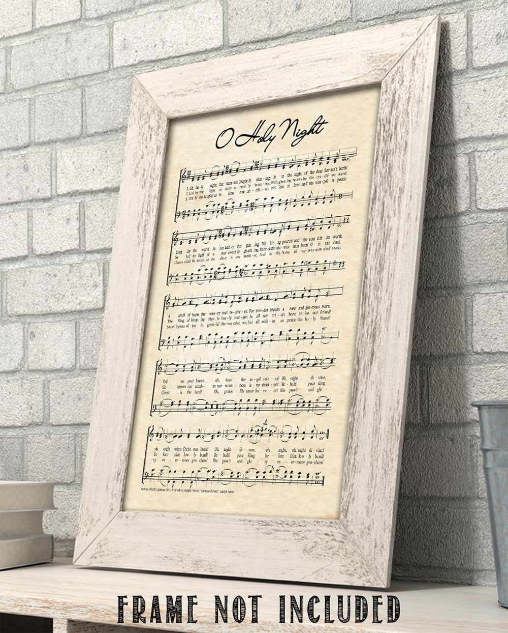 Vintage O Holy Night Music Sheet Poster – Antique Christmas Carol Wall Art De…