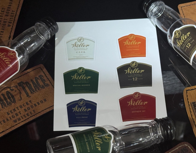 Vinyl Bottle Label Stickers – Weller Wheater Bourbon Vertical – 6 Stickers