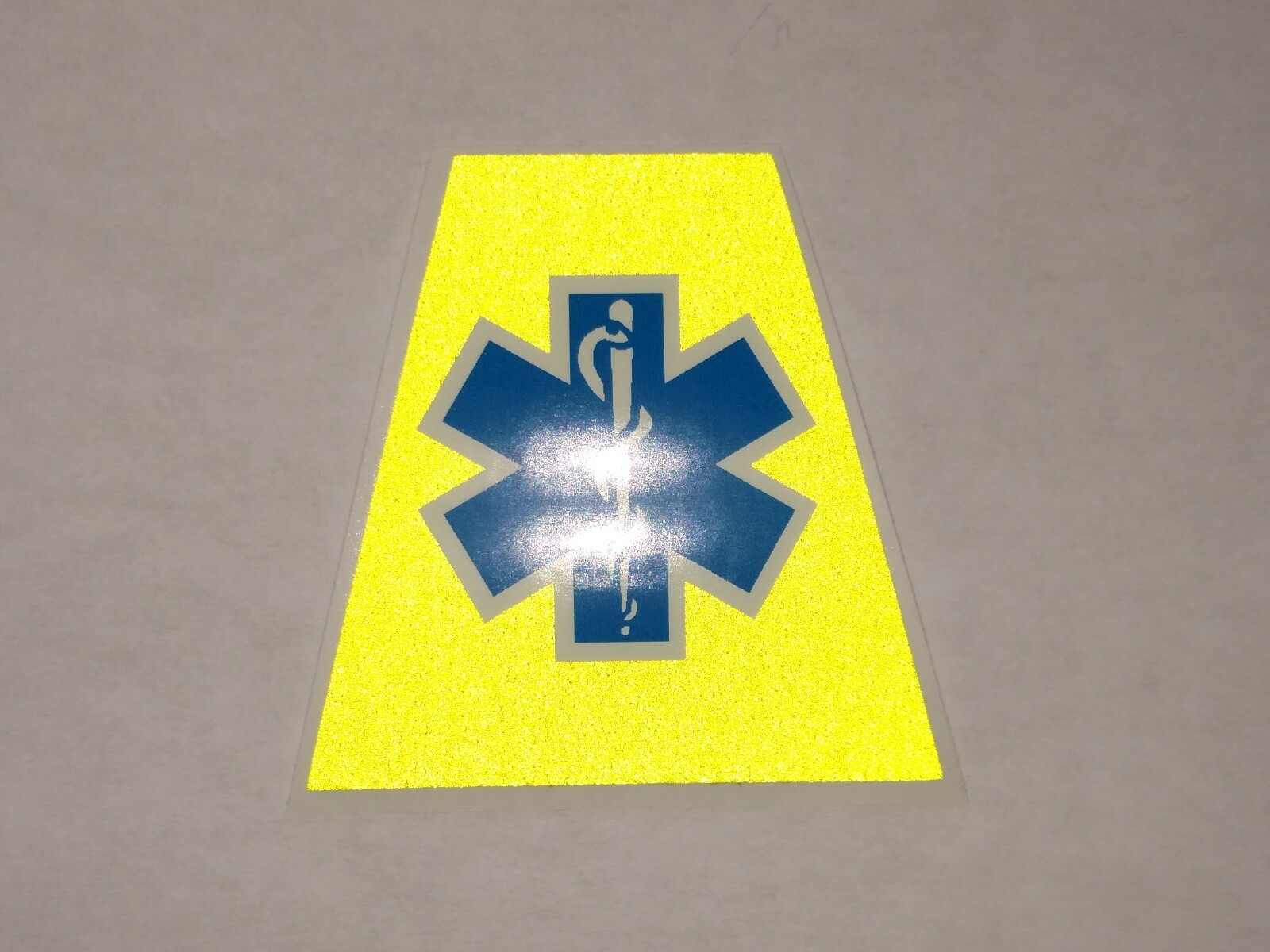 Reflective Fluorescent Yellow EMS EMT PARAMEDIC Tetrahedron Helmet Decal YouPick