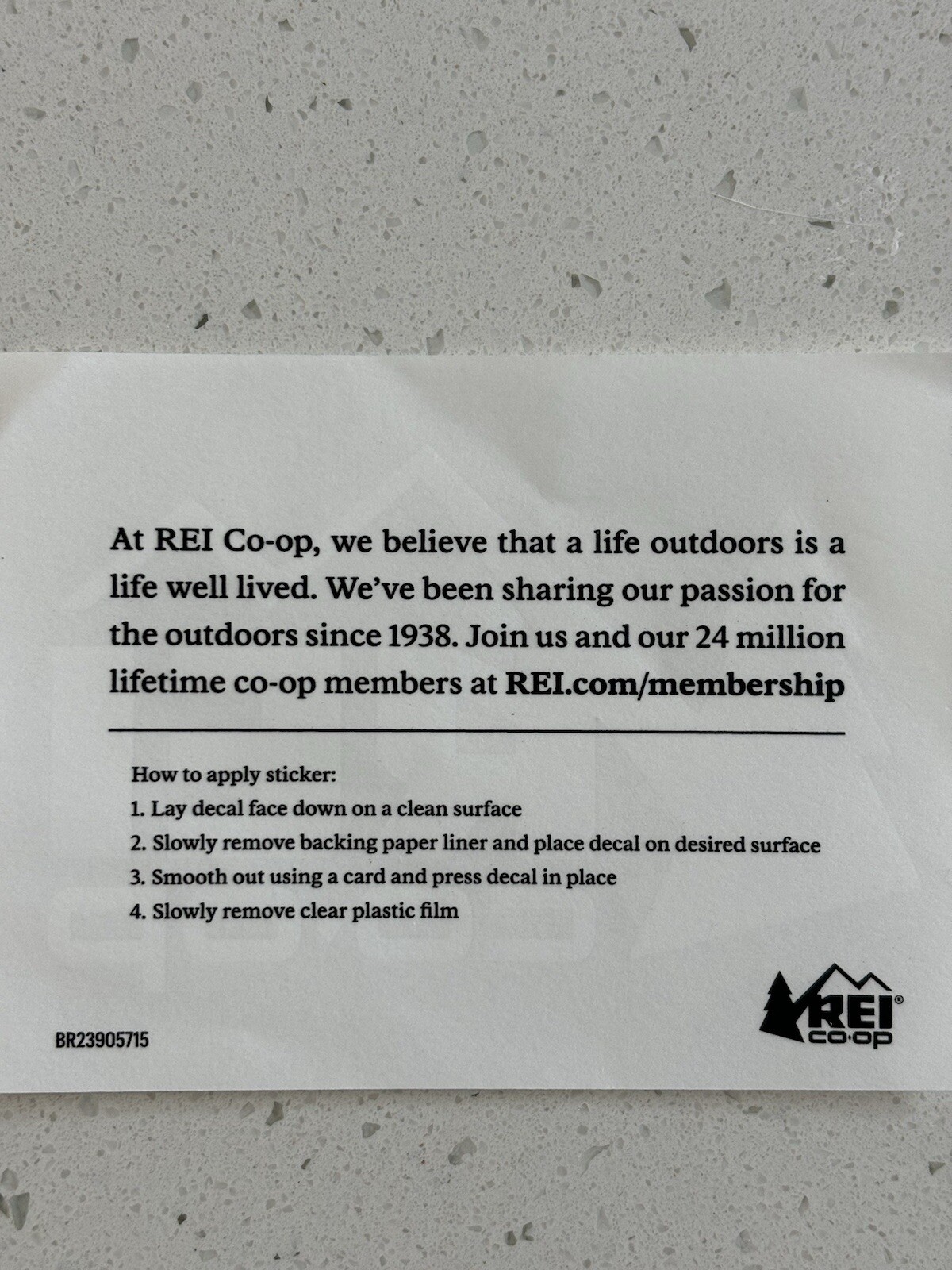 Rei Co-op White Decal Sticker Logo