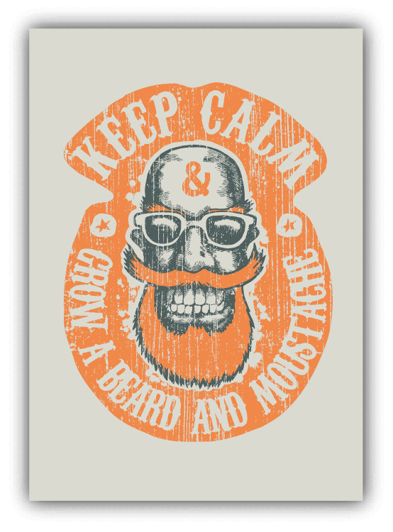 Keep Calm Grow A Beard And Moustache Car Bumper Sticker Decal