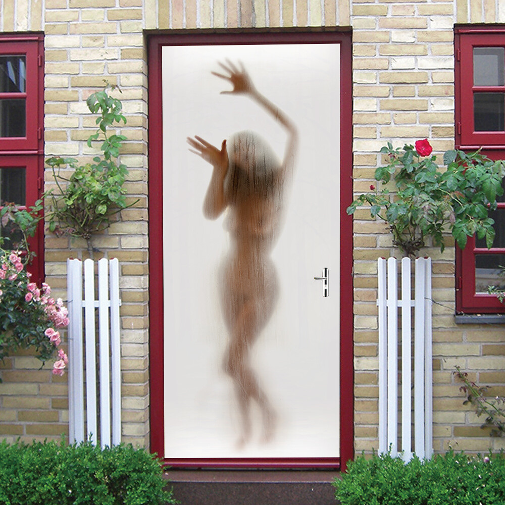 Sexy Naked Woman 3D Door Stickers Decal Mural Waterproof Self-adhesive Wallpaper