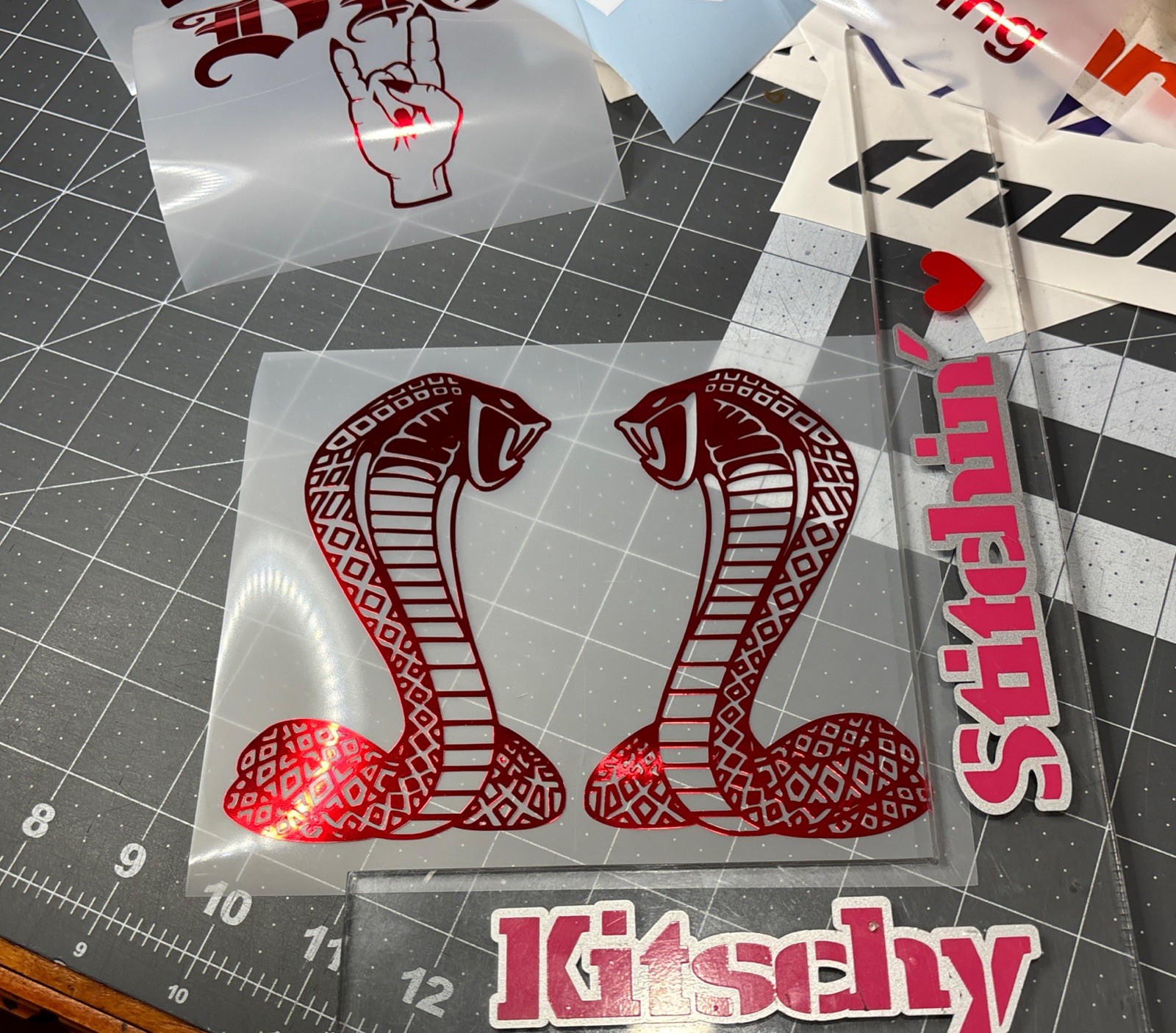 TWO Super Snake Cobra Die Cut Vinyl Decals (L/R Pair) Shelby Ford Mustang Bronco