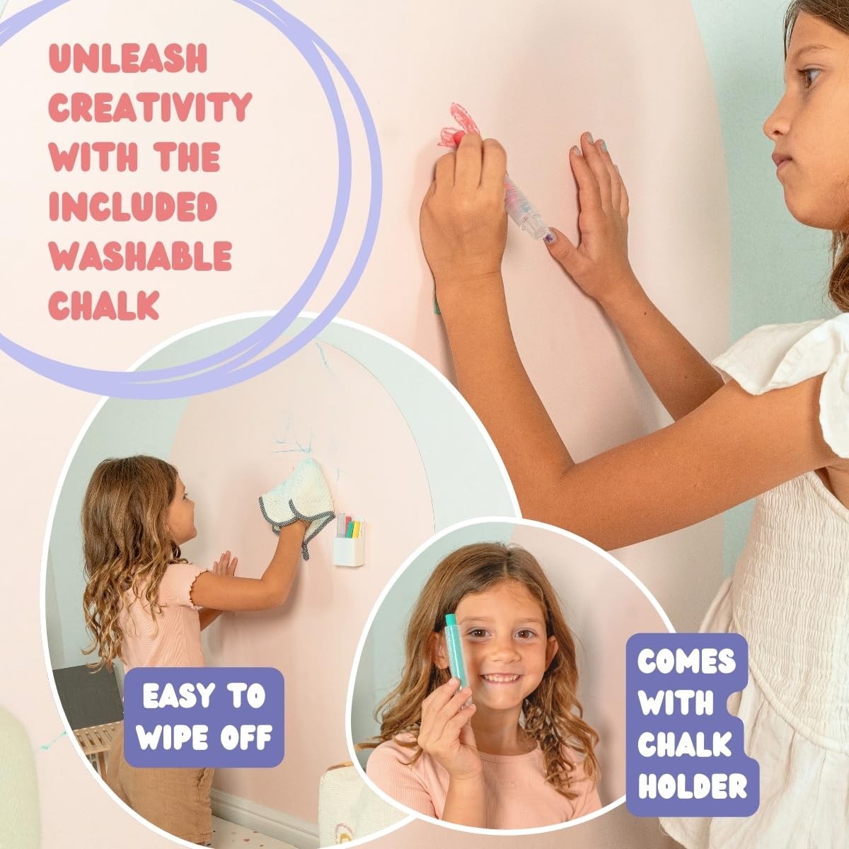 New! Magnetic Wall Decal for Kids Playrooms, Colorable and Magnetic Tile Comp…