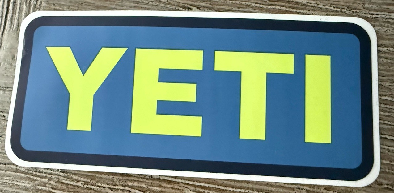 YETI AUTHENTIC STICKER Blue and Green Decal Vinyl 4 Inch Go Seahawks fast Ship!