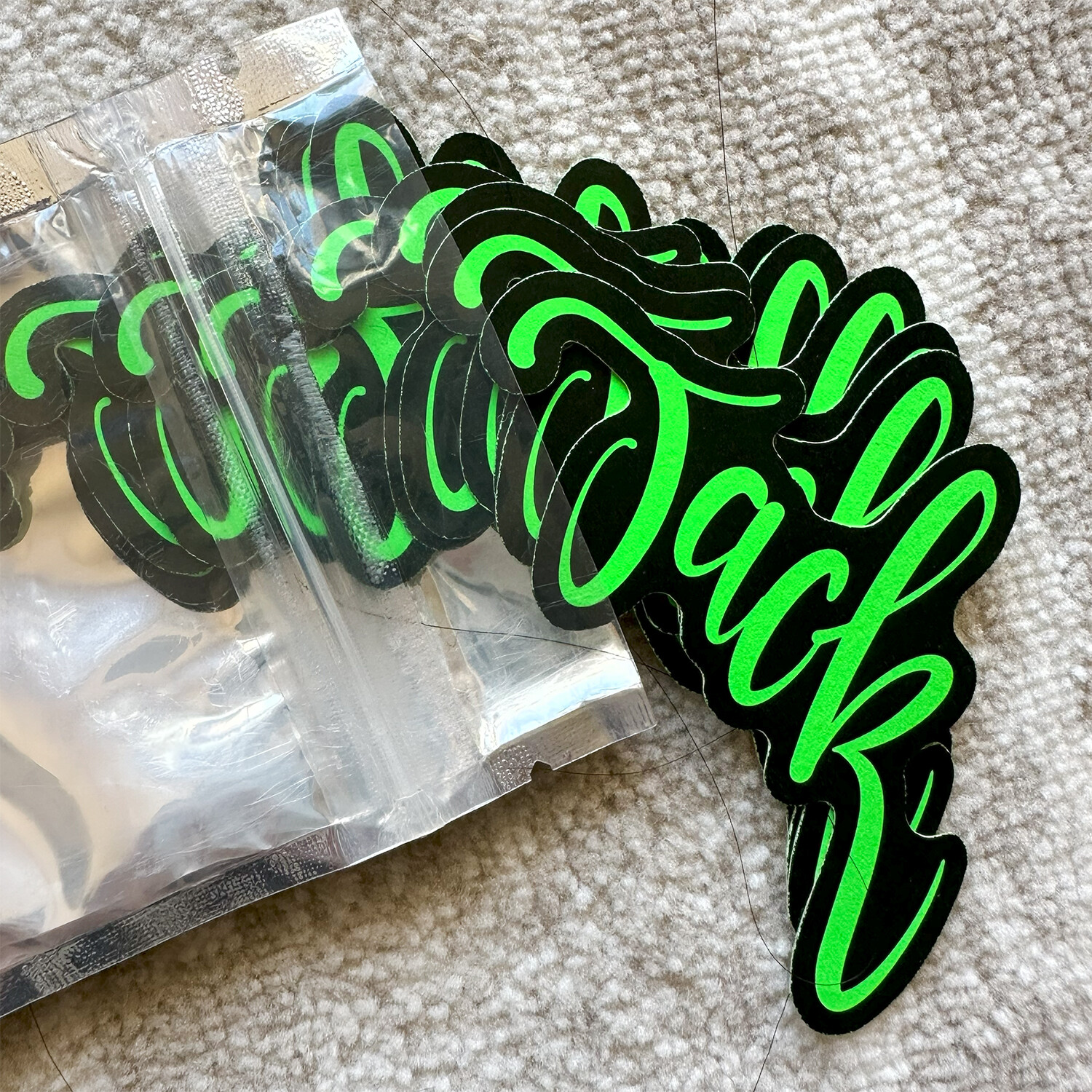 Neon Name Sticker Pack : JACK | for school or Office | graffiti | Calligraphy