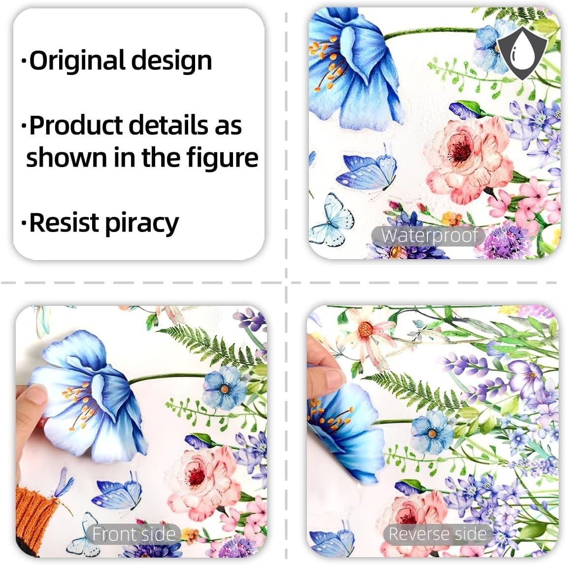 Wildflower Window Cling Butterfly Glass Decals for Bird Windows Strike Preven…