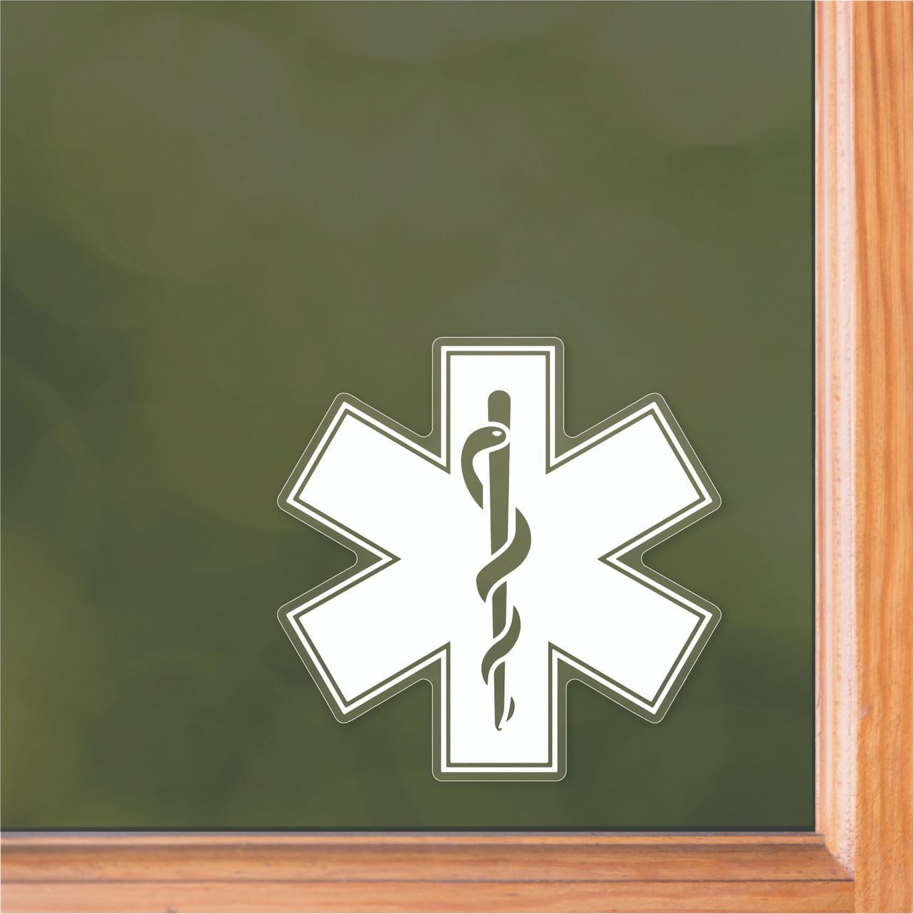 White Star of Life Front Static Cling