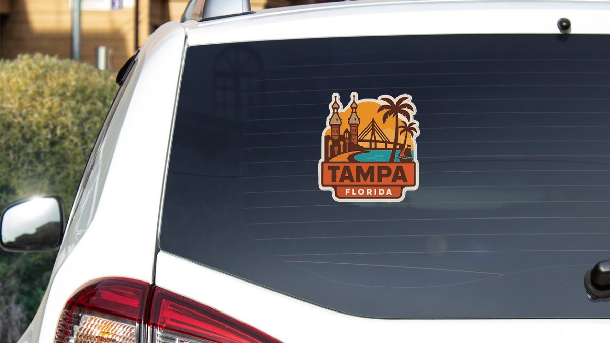 Tampa Florida Sticker Decal Vinyl Die-Cut City Skyline Landmark Design
