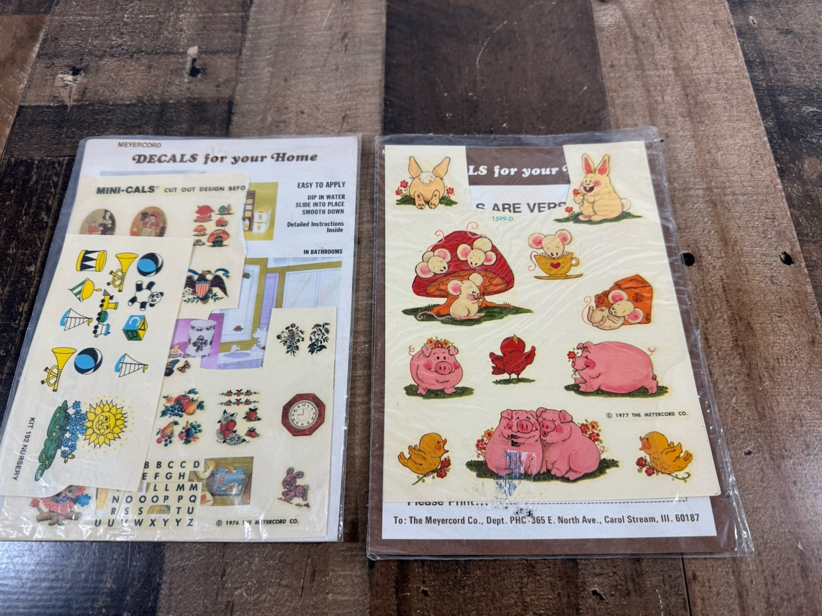Vintage 1976-77 Meyercord Co. Decal Stickers – 2 Asst packages – A few missing