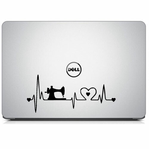 Sewing Heartbeat Lifeline Decal Sticker for Home Car Window Wall Door Laptop Mac