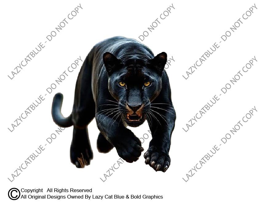 Small Rearview Mirror Decal 1.5 Inches Car Sticker Black Panther Stalking Chase