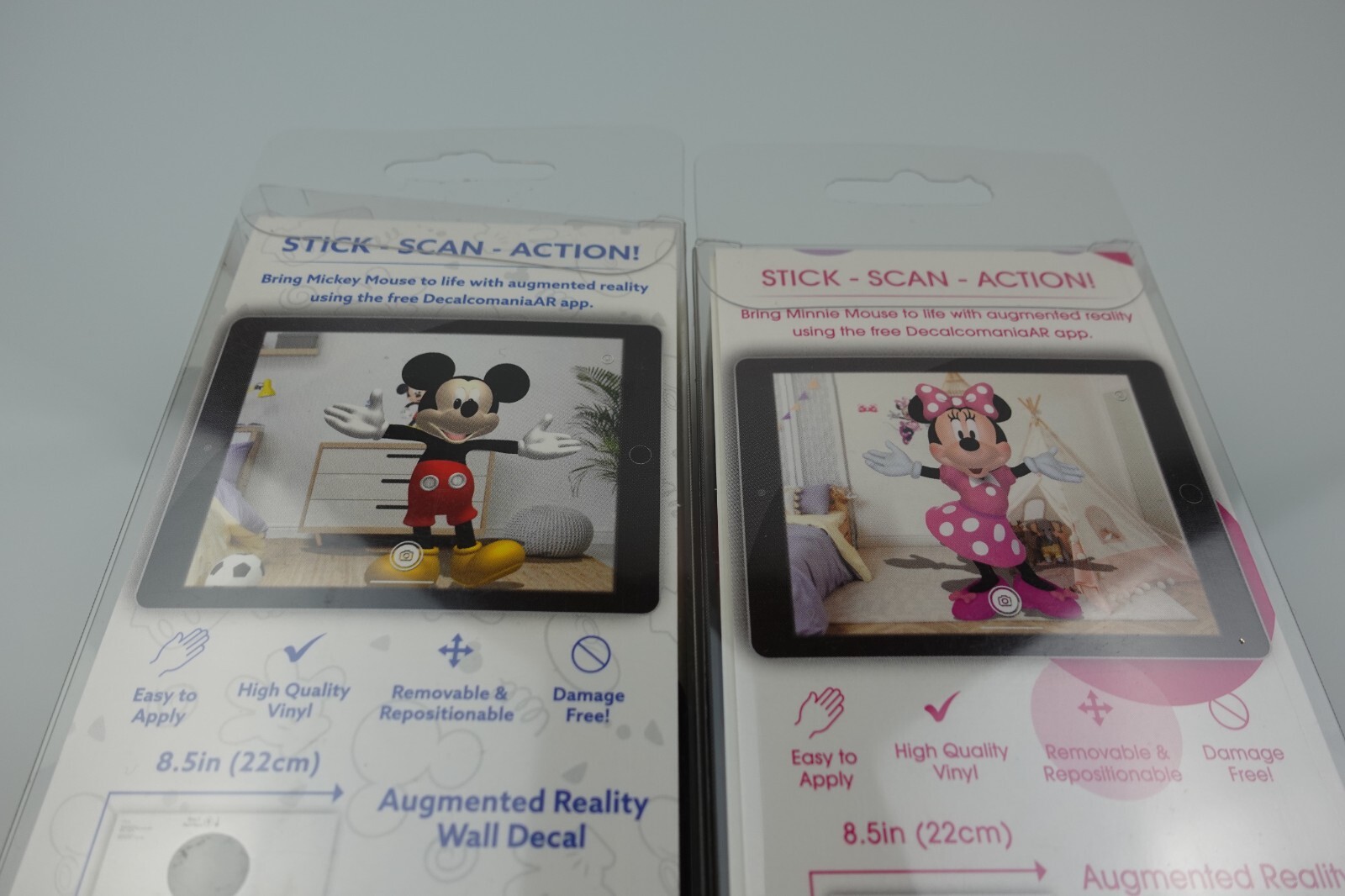 Disney Mickey Mouse and Minnie Mouse Wall Decal Decor Peel Stick Repositionable