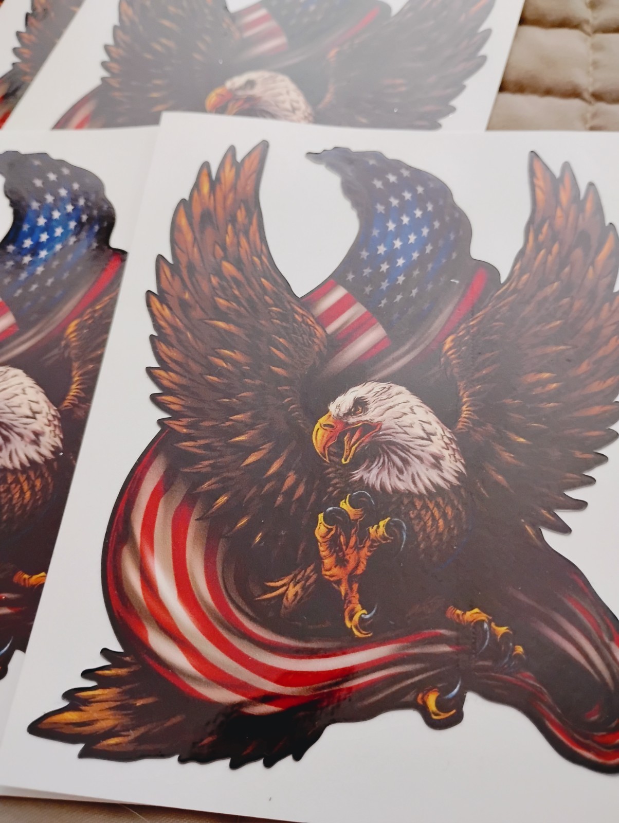Lot of 7 American Bold Eagle with US Flag 4×5 Patriot