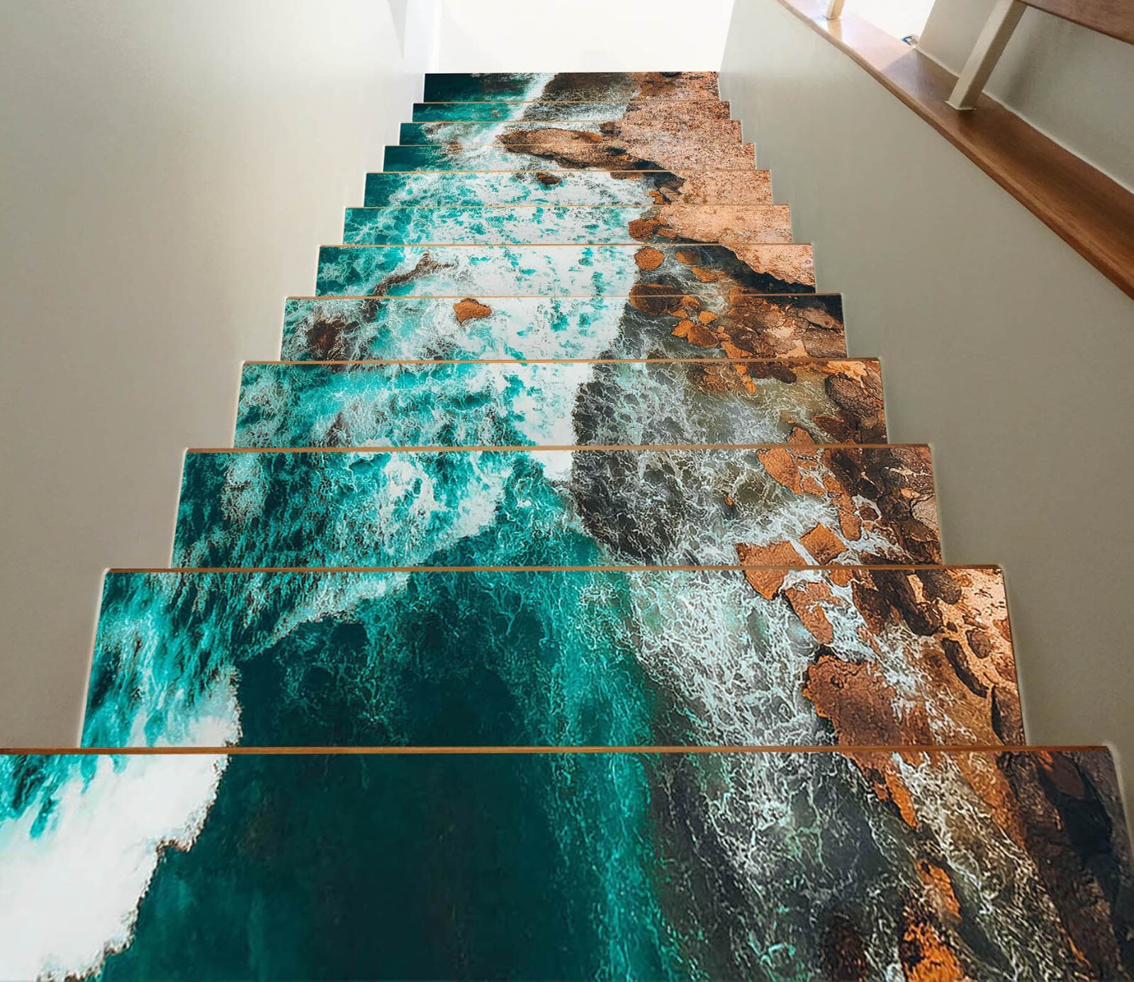 3D Mysterious Sea W189 Stairs Risers Decoration Photo Mural Vinyl Wallpaper Vera