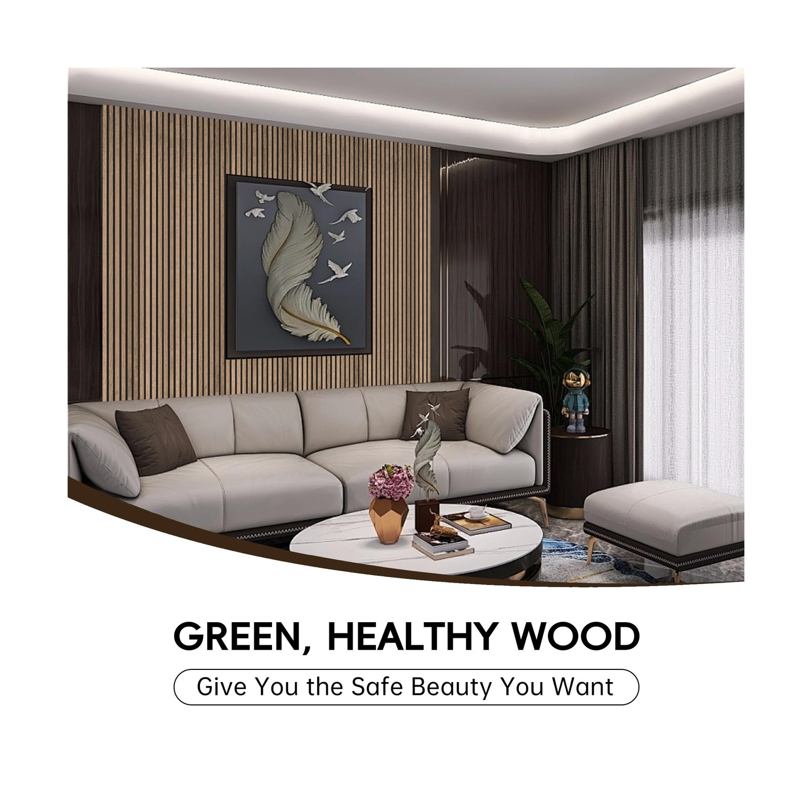 Wood Panels for Wall, 108"×11" Acoustic Wall Panels for Interior Decor, 3D