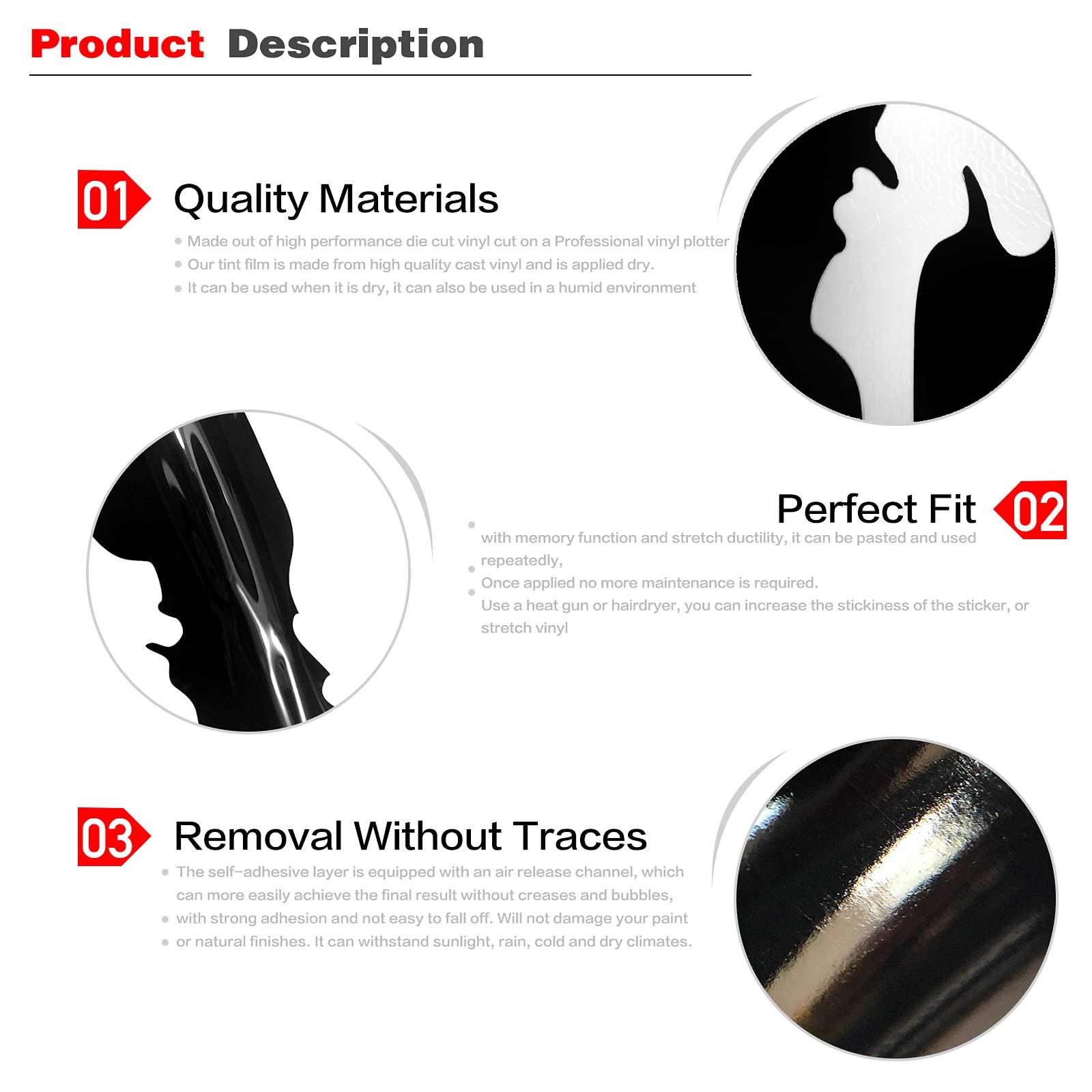 2pcs Monster Claw Marks Headlight Car Sticker Stripes Scratch Decal Vinyl Black