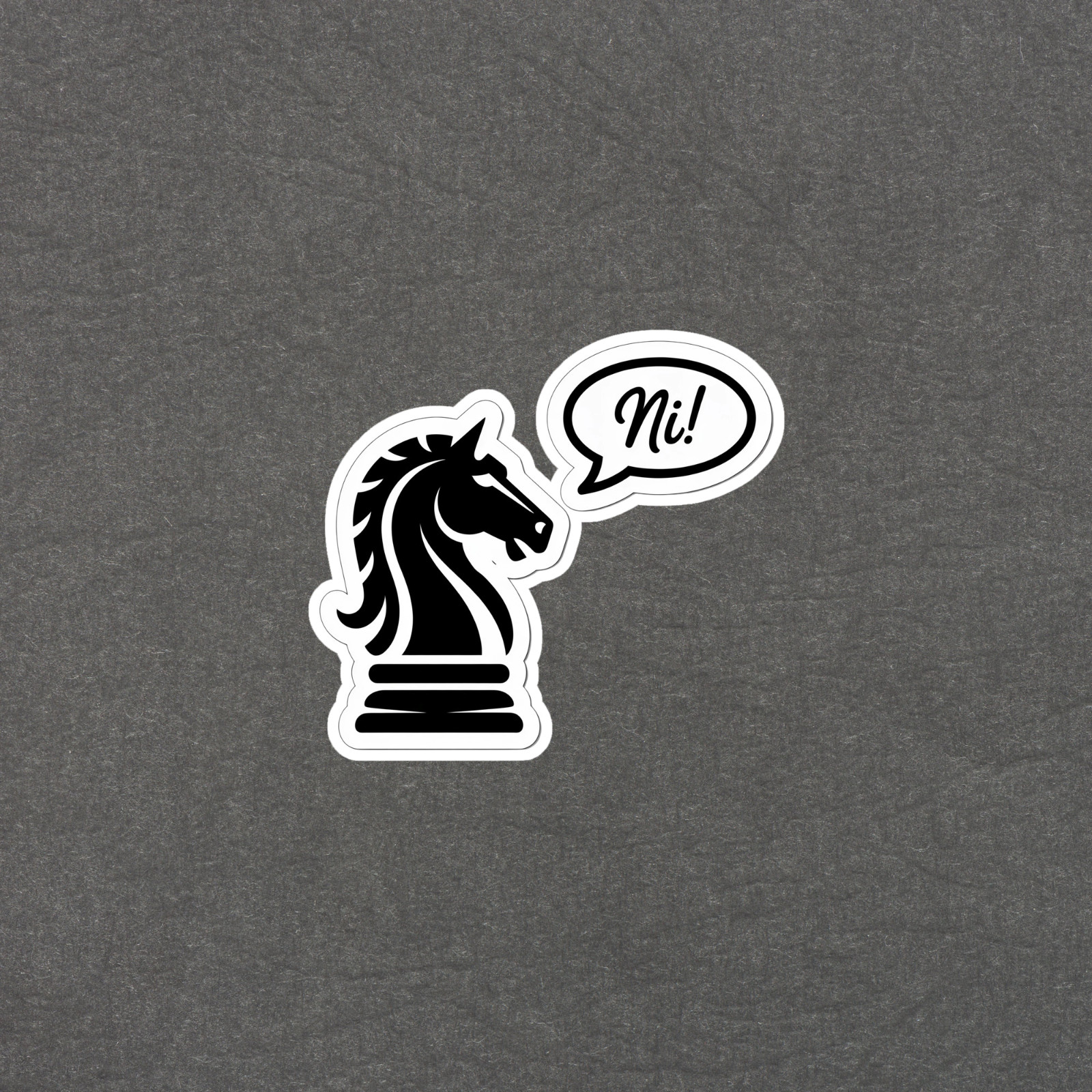 Funny Chess Knight Strategy Sticker – Ni! Game Humor Decal #6256