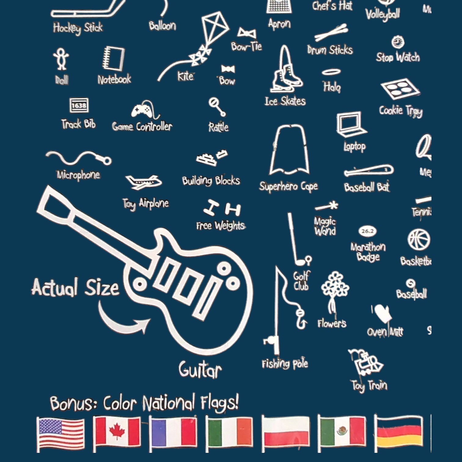 The Peel People Stick Figure Window Stickers Accessory & Flags Pack 59 Decals
