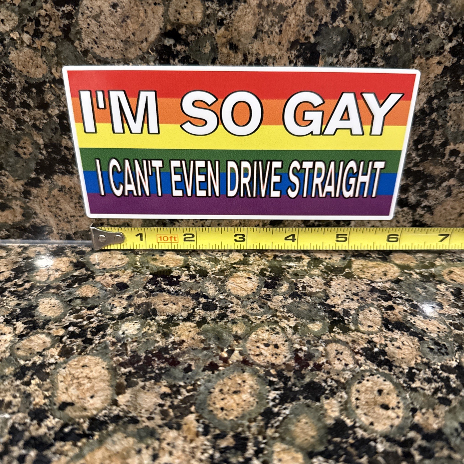 I’m So Gay I Can’t Drive Straight Rainbow LGBTQ Sticker Car Bumper