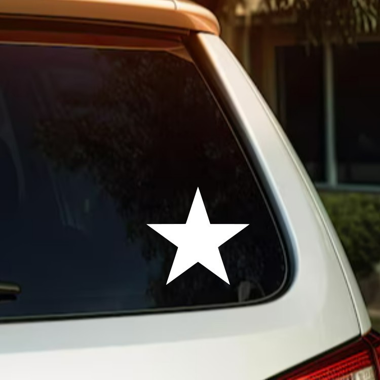 Premium Glossy Star Stickers Outdoor Vinyl Decal – Pick Size & Color Waterproof