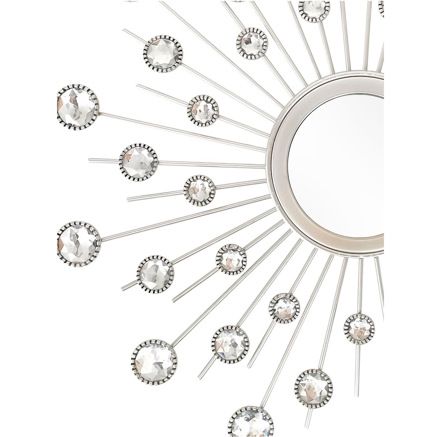 Uaussi 3 Pack Crystal Sunburst Wall Mirror Décor Rhinestone Mirrors Decorat