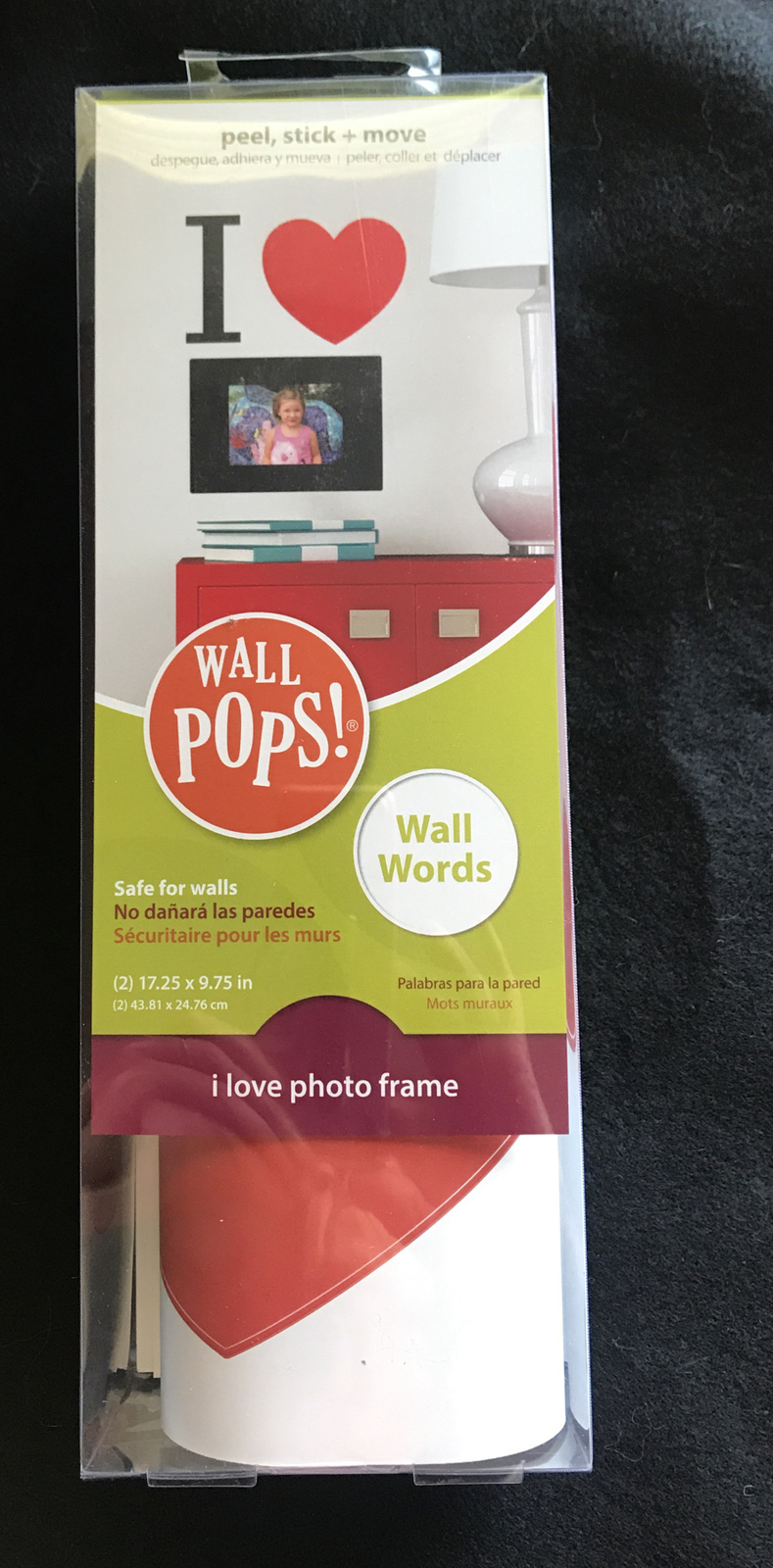 Wall Pops Wall Words – I (heart) Photo Frame – Peel & stick & it's removable!