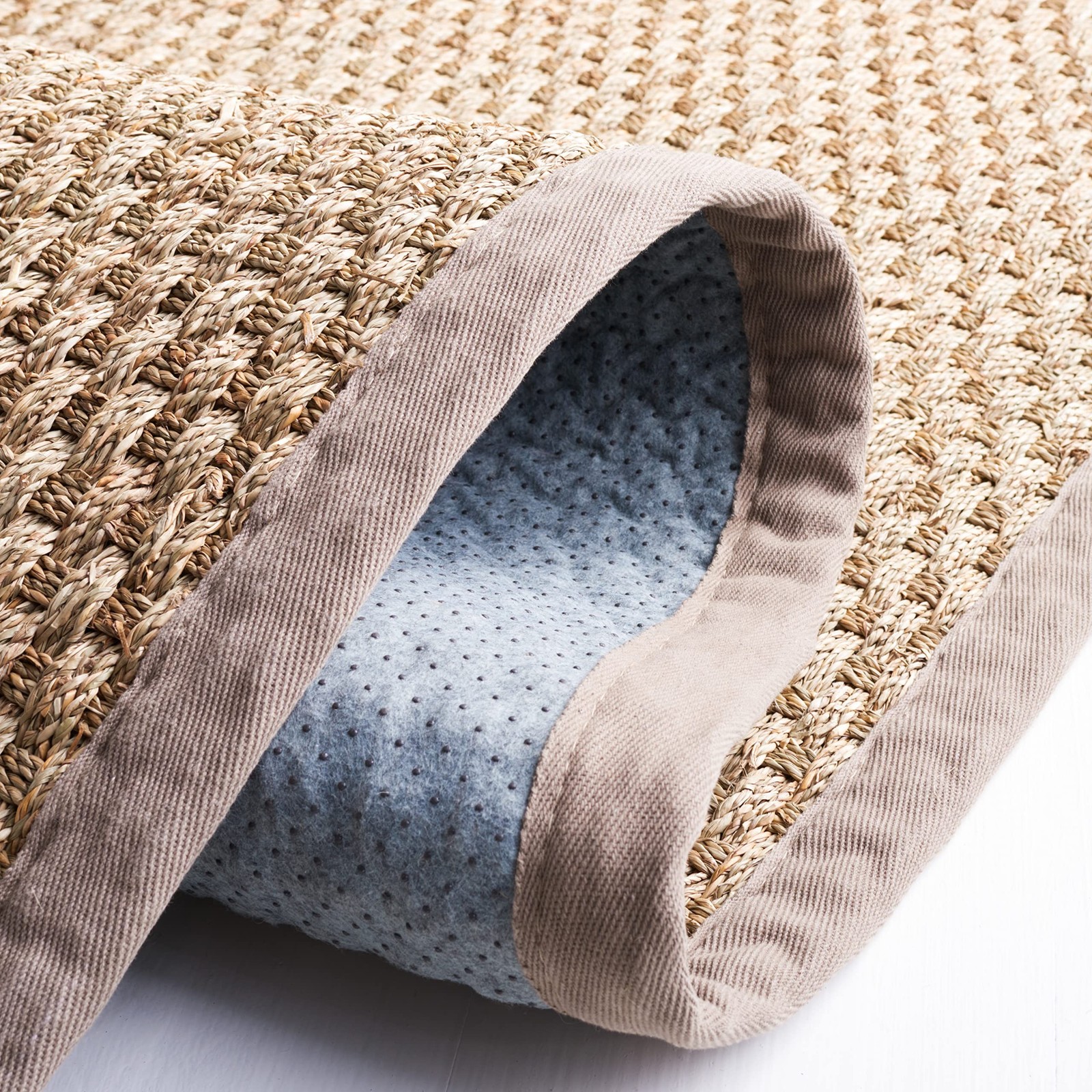 SAFAVIEH Natural Fiber Collection Runner Rug – 2'6" x 12', Natural & Grey, Bo…