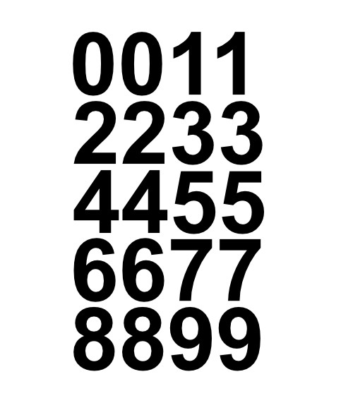 1.5" Inch Premium Mailbox Number Vinyl Decal Sticker Sheet (Black)