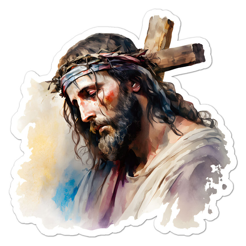 Jesus Cross, Vinyl Decal Sticker, Indoor Outdoor, 3 Sizes, #9249