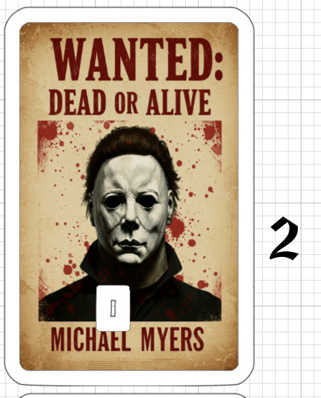 Wanted Poster Michael Myers Credit Debit ATM Card Skin Sticker Halloween Horror