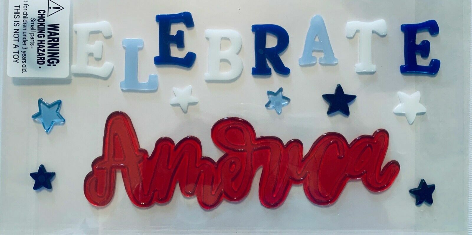 NEW Celebrate America July 4th Independence Day Gel Window Sticker Clings 17 ct