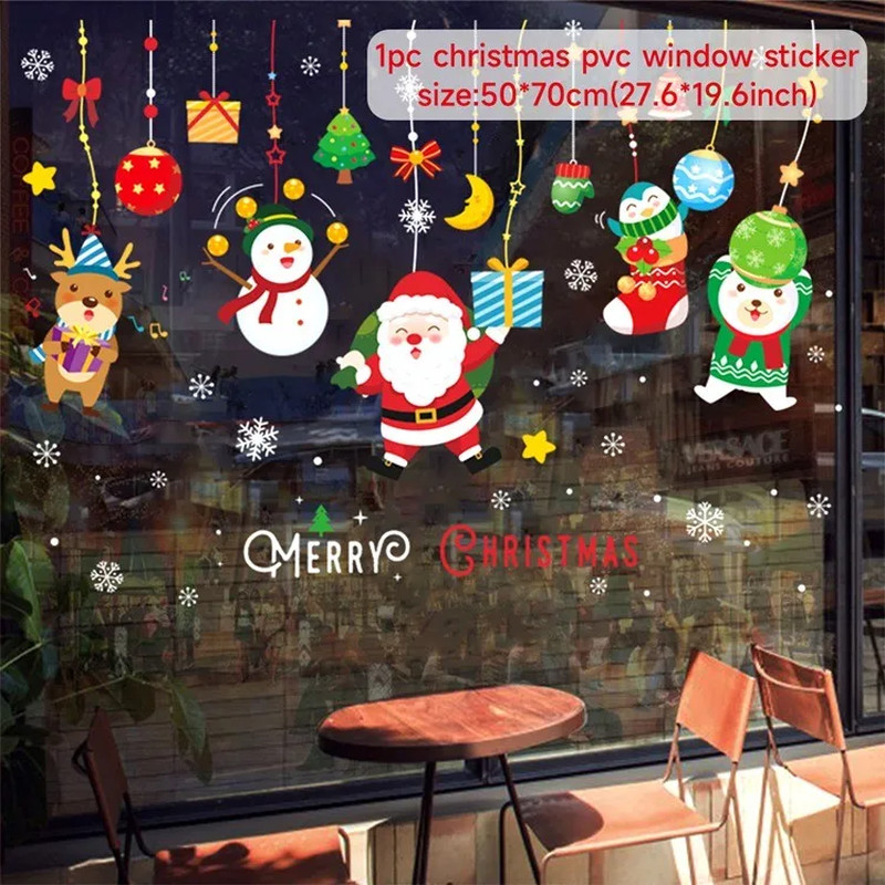 Christmas Window Stickers Christmas Wall Sticker Kids Room Wall Decals Merry Chr