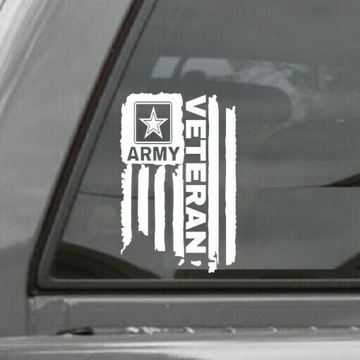 DISTRESSED UNITED STATES ARMY FLAG VETERAN VINYL DECAL STICKER U.S. ARMY