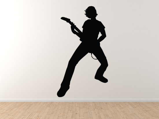 Musician Band – Rockstar Guitarist Silhouette Shadow Version 1- Vinyl Wall Decal