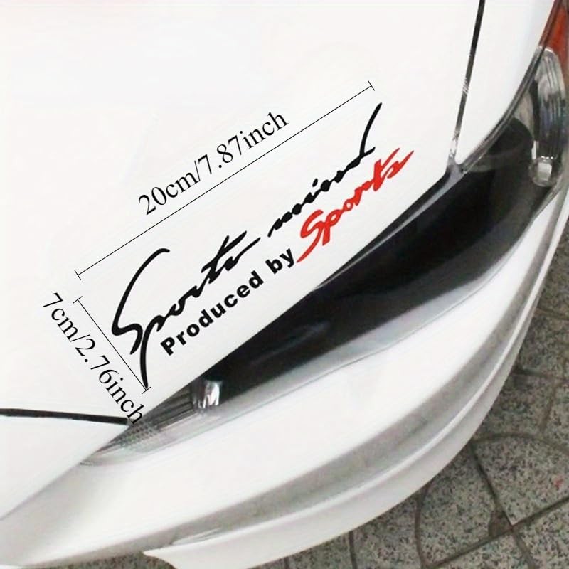 2PCS Sports Mind Reflective Racing Decal – Vinyl Hood,Black Red | Body, Windo…