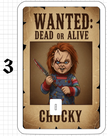 Wanted Poster Chucky Credit Debit ATM Card Skin Sticker Halloween Horror Movie