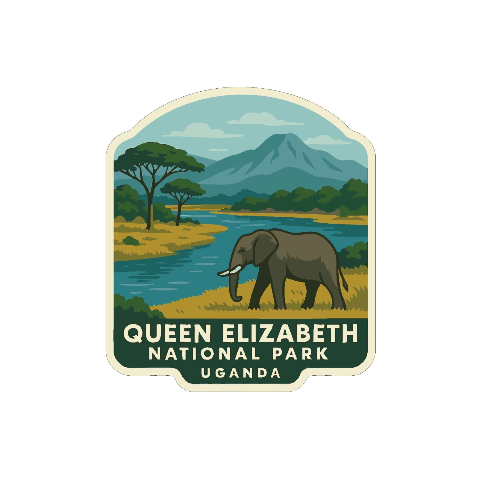 Queen Elizabeth Uganda National Park Sticker Decal Vinyl Die-Cut World