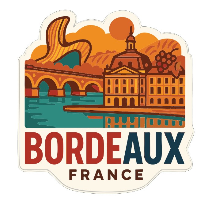 Bordeaux France Sticker Decal Vinyl Die-Cut City Skyline Landmark Design
