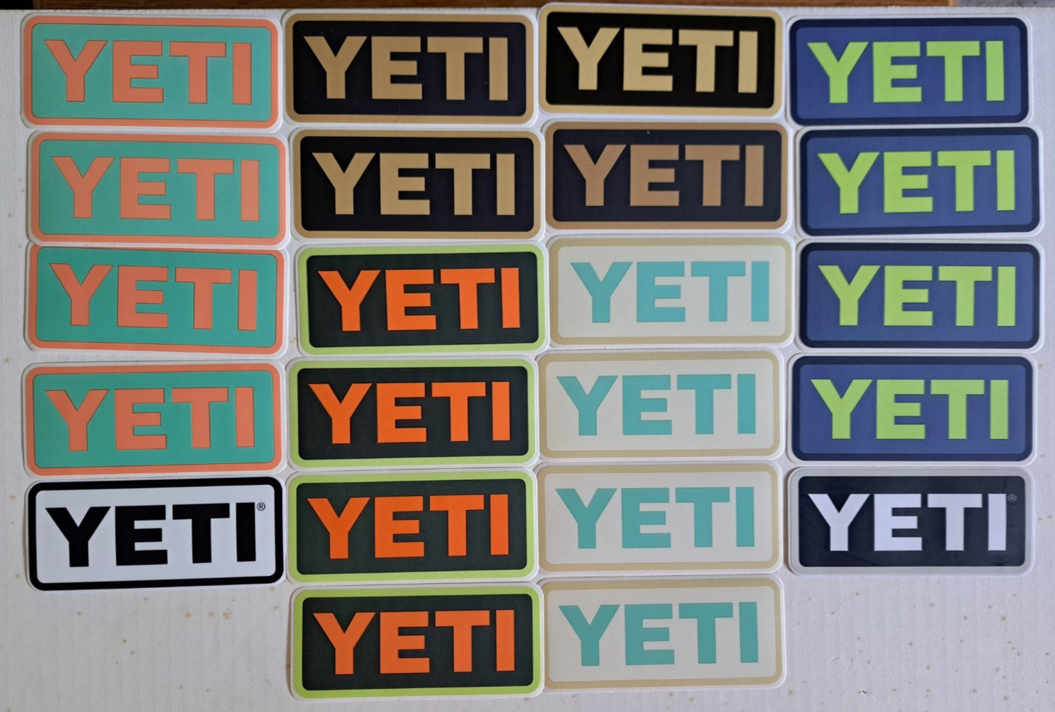 Brand New Set 22 Authentic YETI Coolers Car Window Cup Logo Stickers Decals OEM